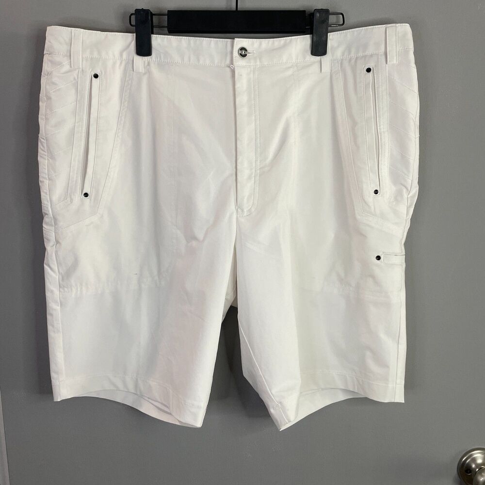 Jamie Sadock Mens 38 White Flat Front Lined Golf Shorts **READ**